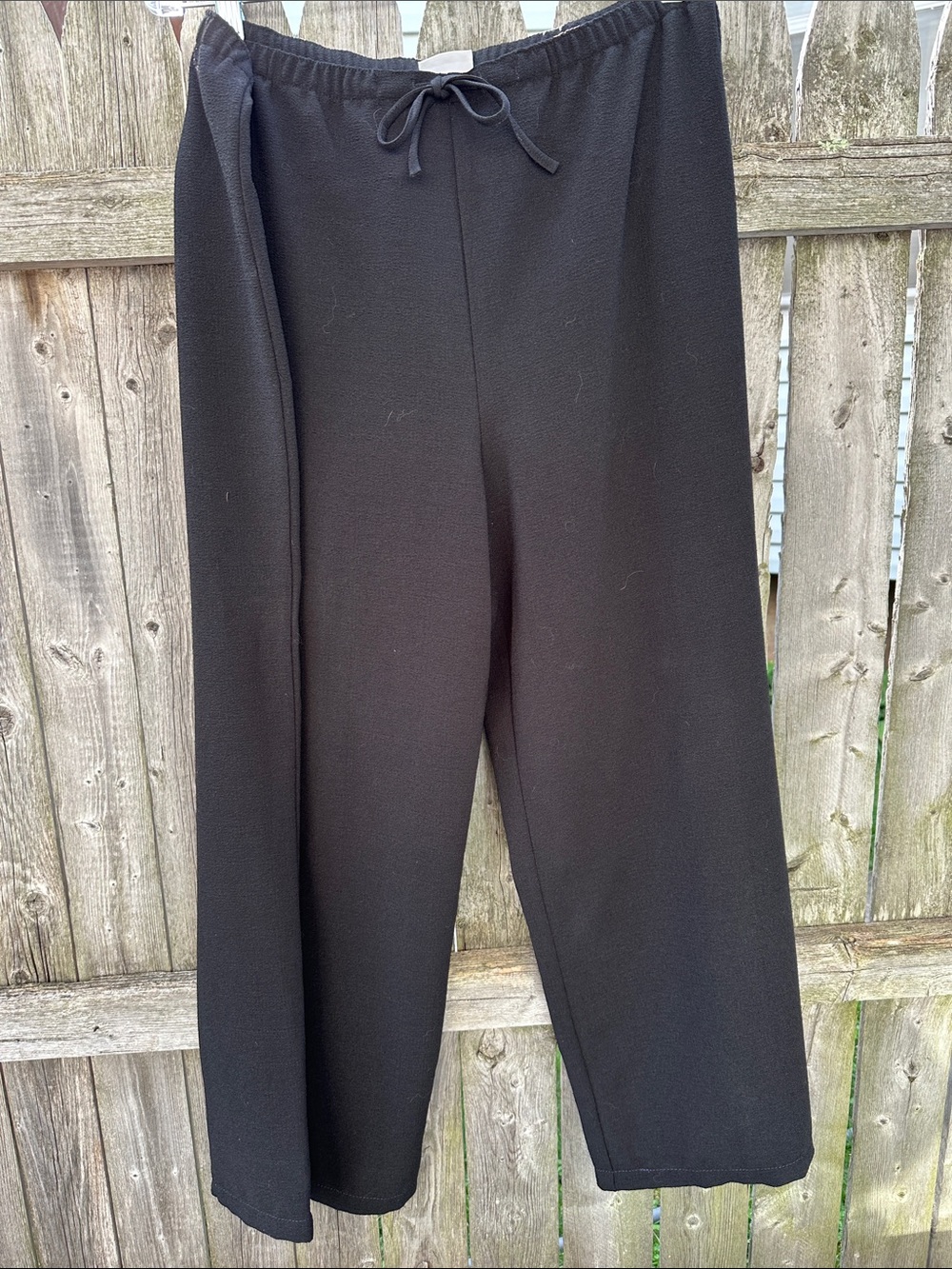 Jaclyn Smith Black Wide-Leg Drawstring Pull-On Pants
